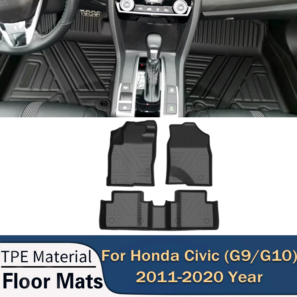 

Автомобильные коврики для Honda Civic Sedan G9 G10 G11 2011-2023, автомобильные коврики, всесезонные коврики из ТПЭ для ног, водонепроницаемые коврики, аксессуары