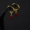 Cute Food Fruit Loop Earrings Mushroom Candy Apple Strawberry Chili Cherry Pendants Earring Women Girls Ear Jewelry Charms Gifts 4