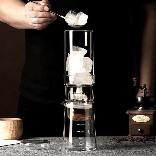 Cold Brew Coffee Utensils Home Iced Drip Coffee Maker Transparent Borosilicate Heat Resistant Glass Closed Pour Over Drip Filter