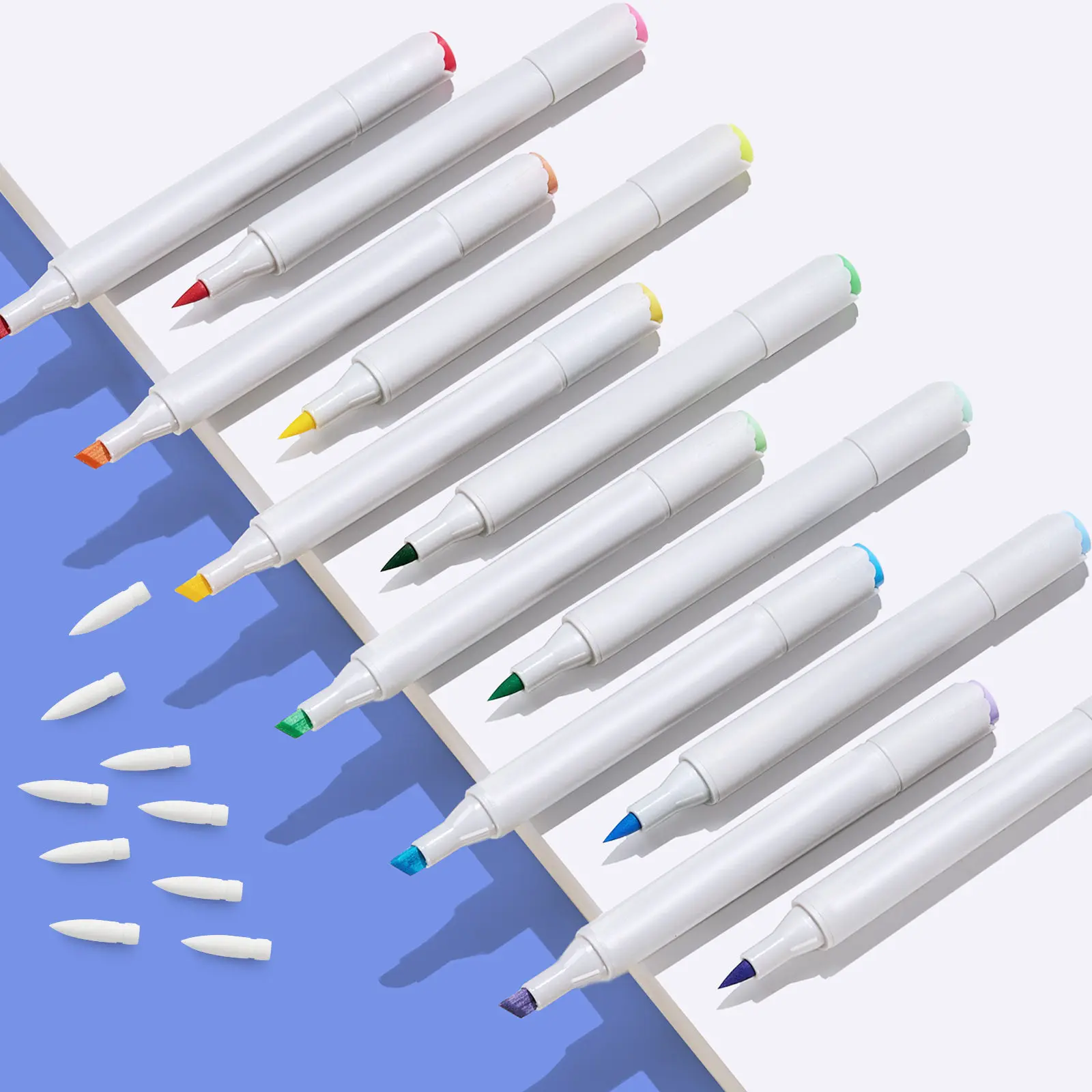 10Pcs 아크릴 마커 파인 팁 교체 포인트 0.4mm 소프트 나일론 펜촉 그림 그리기 스케치 미술 용품 ??영구