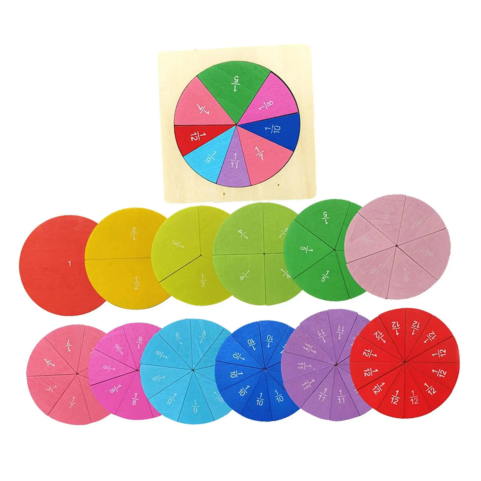 Fraction Circles Kids to Learn Fraction Kids Valentines Gifts Math Learning Toys for Children Girls Boys Age 6 7 8 9 10