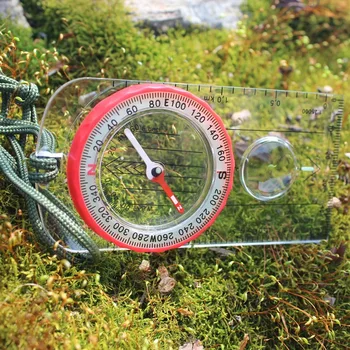 Directional Off-Road Compass, Hanging Rope, Waterproof Dial, Illuminated Display, Magnifying Glass, Map Scale, Camping Compass 2