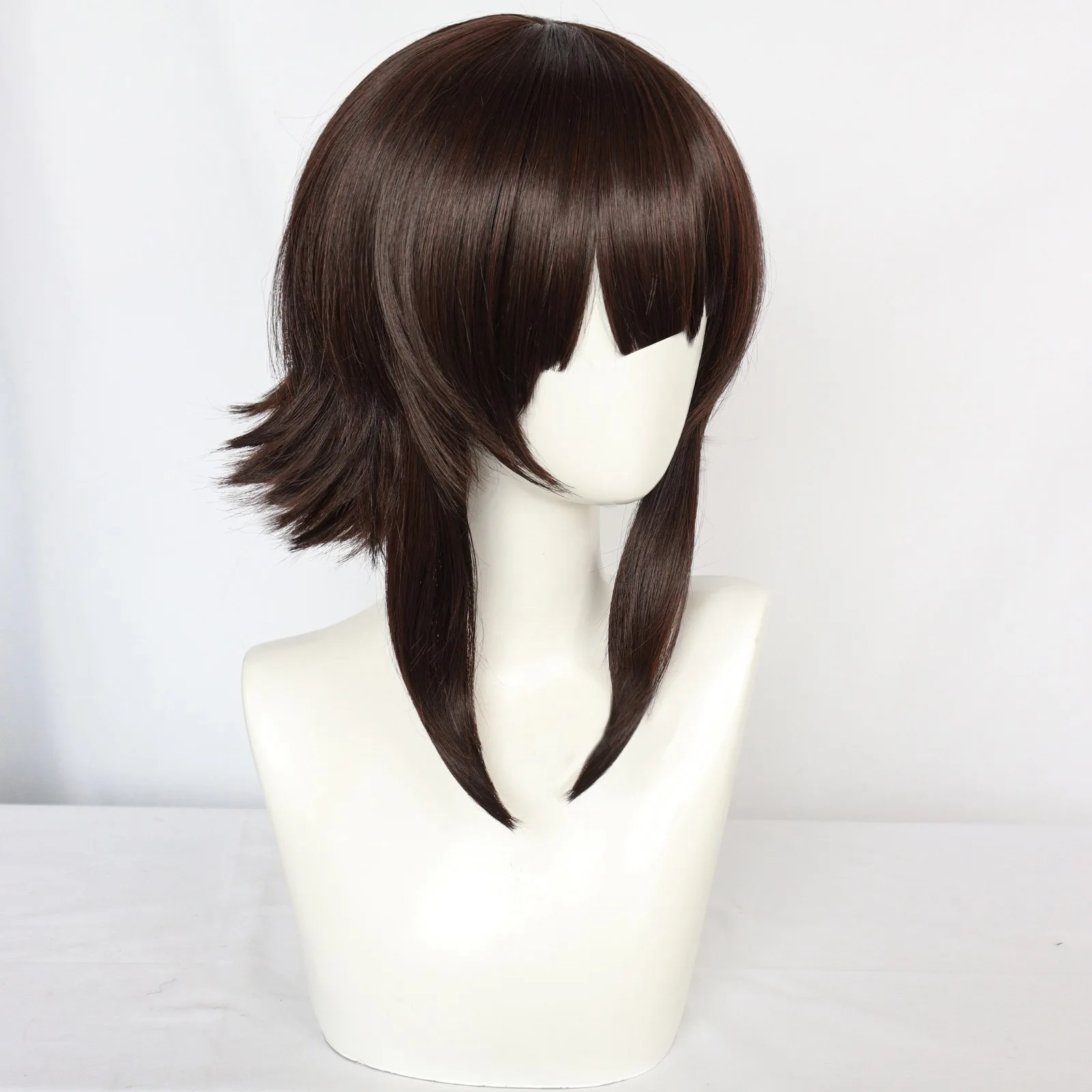 Synthetic Hair Brown Short Straight Offering Blessings for a Better World Cosplay Wig for Halloween Christmas - 3