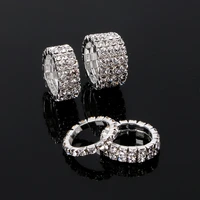 Elastic Ring Fashionable Stretch Crystal Inlaid Finger Rings Unique Engagement Wedding Promise  Ring Jewelry Gift 2
