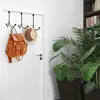 Metal Twin Hooks Metal Prong Shower Door Hooks Hanger Twin Hooks Organizer For Hang Coats Hats Robes Towels Black 2