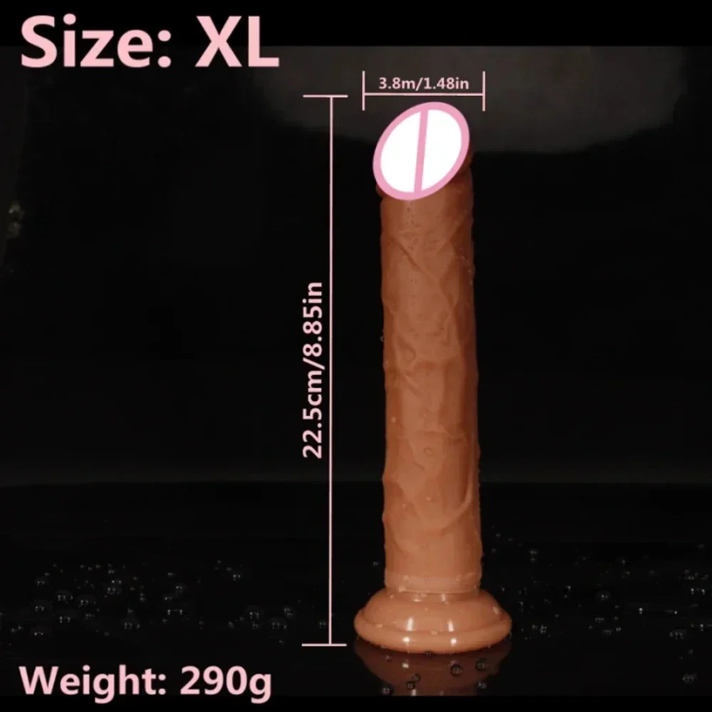 5 Sizes Realistic Dildos Double Silicone Soft Big Penis Powerful Suction Cup for Woman and Man 18+