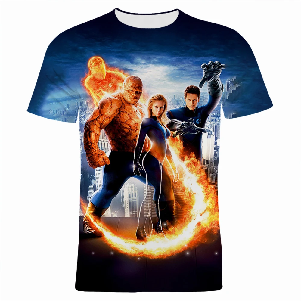 

Hot Toys Fantastic Four Men's T-shirts Summer Short Sleeve 3D Print Women Clothing Fashion Streetwear Children Tee Shirt