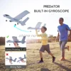 RC Airplane With LED Light Hand Throwing Fixed Wing Wingspan RC Airplane Plane 150M 66CM DIY Assembly RC Glider Aircraft Kid Gif 3