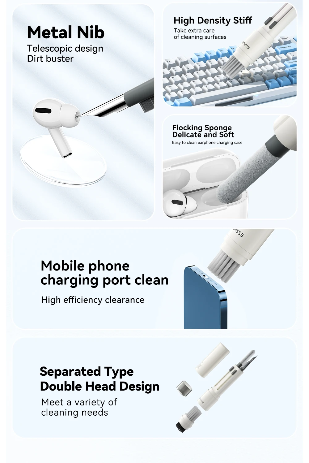 5-in-1 Cleaning Brush Bluetooth Earphones Cleaning Tool Cleaner Kit for Airpods