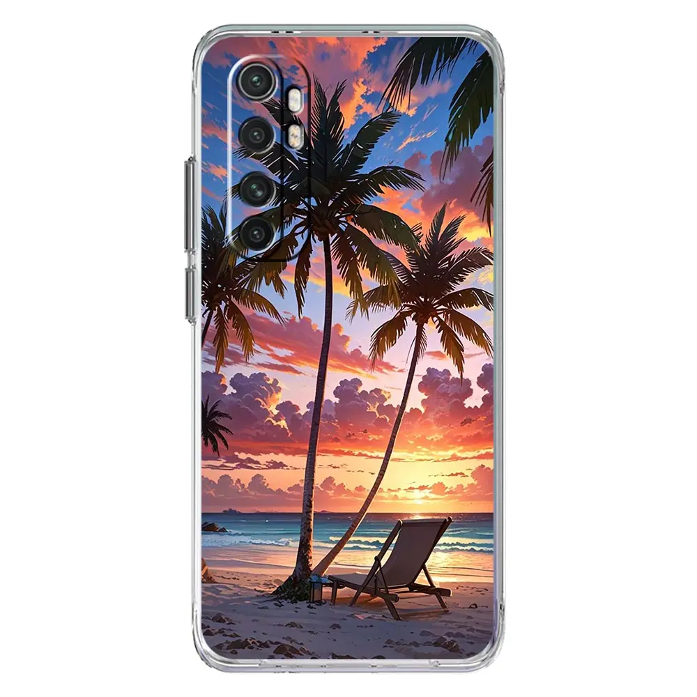 Clear TPU Phone Case with Coconut Tree Design