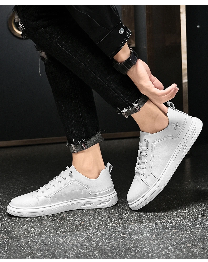 Echtes Leder Höhe Zunehmende Männer Schuhe Italienische Designer Casual Schuhe Outdoor SkateBoard Wohnungen Lift Turnschuhe Aufzug Sport – Detail 14
