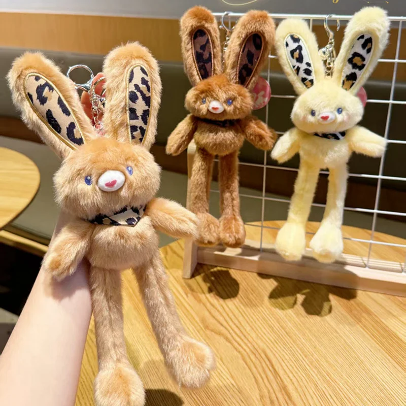 Cute Pull-Out Rabbit Plush Toy Keychain - Charming Bunny Pendant & Stress Relief Gift