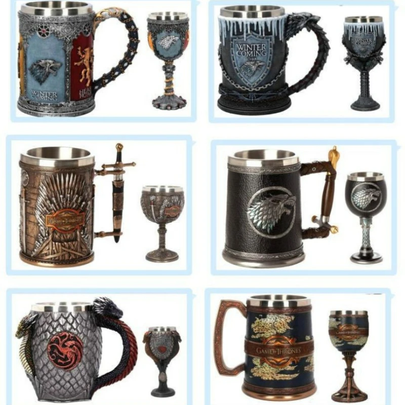 

A Song of Ice and Fire Game of Thrones Stainless Steel Mugs Mugs Coffee Cups Tap Tall Cups Home Decor Collectible Ornaments