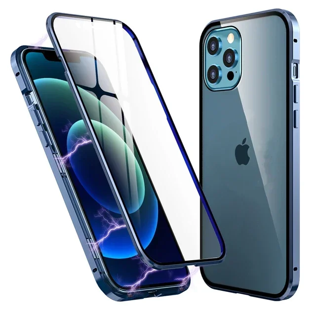 BESINPO Magnetica Cover iPhone 13/Cover iPhone 14 6,1 Pollici con Vetro Temperato Protettiva