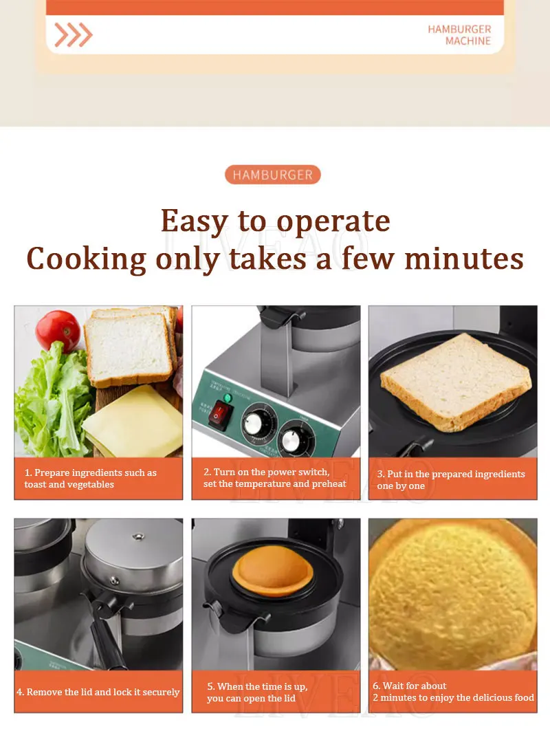 Description Picture 6 of itemFlying Saucer Hamburger Maker Ice Cream Sandwich Press Burger UFO Machine