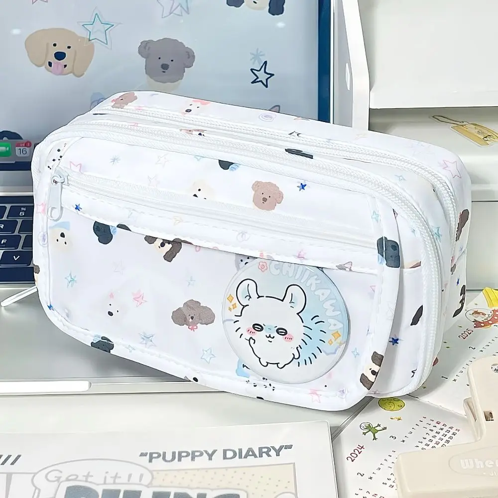 

Креативная сумка для ручек со звездами и щенками, грязеотталкивающая вместительная сумка для канцелярских принадлежностей, раскладной пенал для школы и офиса