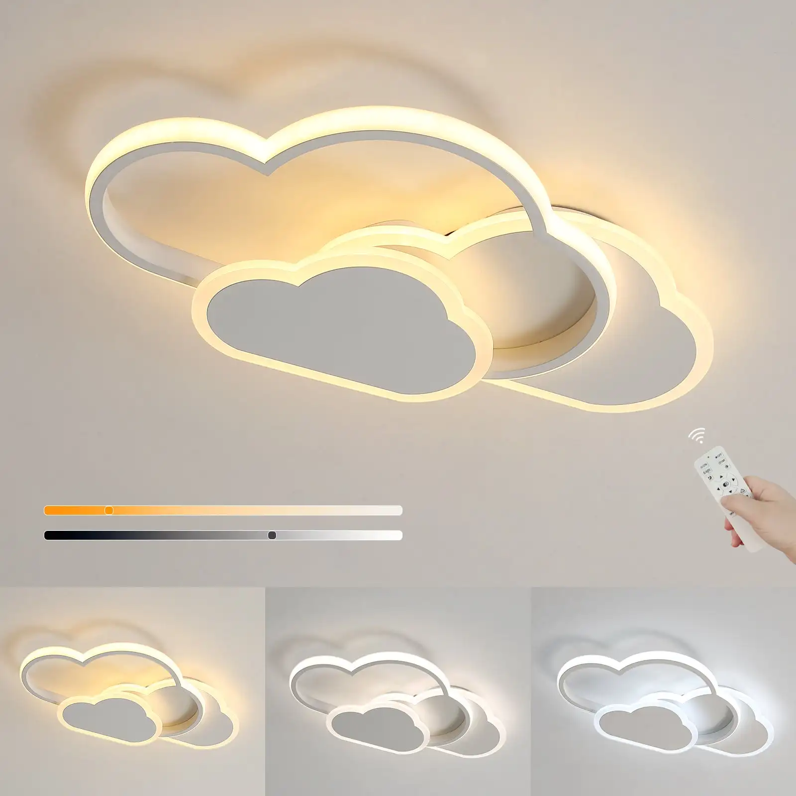 Ceiling Light,32w Creative LED Ceiling Lamp with Dimmable Remote Control 3000-6500k 2800lm,Cartoon Lighting for Living Room 1
