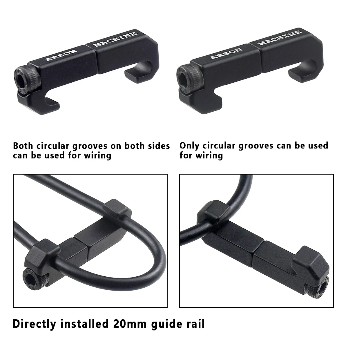 New Aluminum 3 PCS M-LOK Switch Cable Clip Wire Guide System For M300 M600 PEQ Weapon Light Cable Management Picatinny Rail