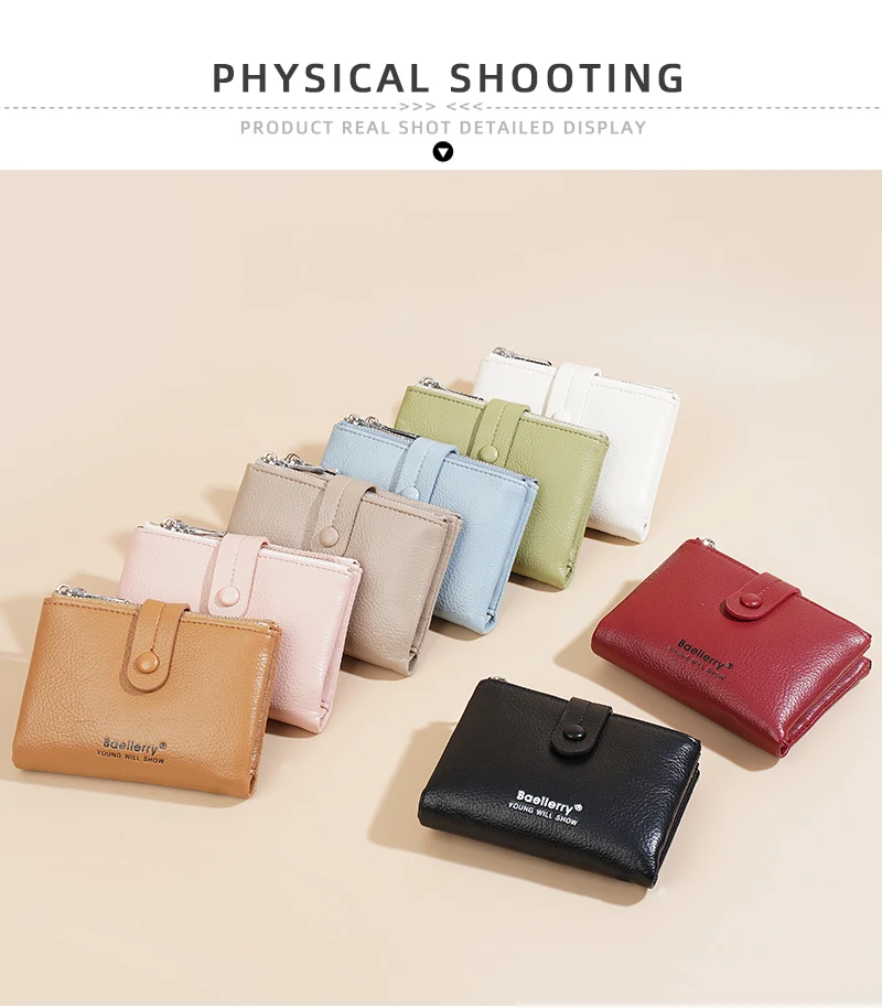 Baellerry Neue Doppel-reißverschluss Frauen Geldbörsen Einfache Schnalle Weibliche Geldbörsen Große Kapazität Karte Halter Brieftasche Für Mädchen – Detail 7