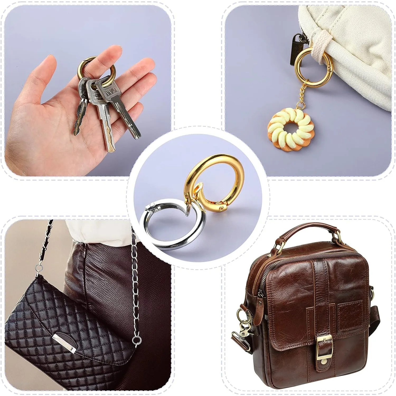 Metal O Ring Keyring Buckles for DIY Jewelry 5pcs