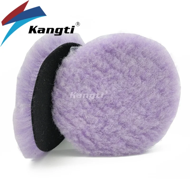 3 (80mm)/5(125mm)/6 (150mm) 보라색 양모 패드 고밀도 양고기 자동차 폴리 셔 용 모직 폴란드어 버핑 패드