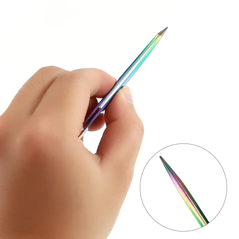 1 Pcs Eyelashes Tweezers Stainless Steel Superhard Tweezers High Precision Anti-static Tweezers for Eyelash Extensions 6