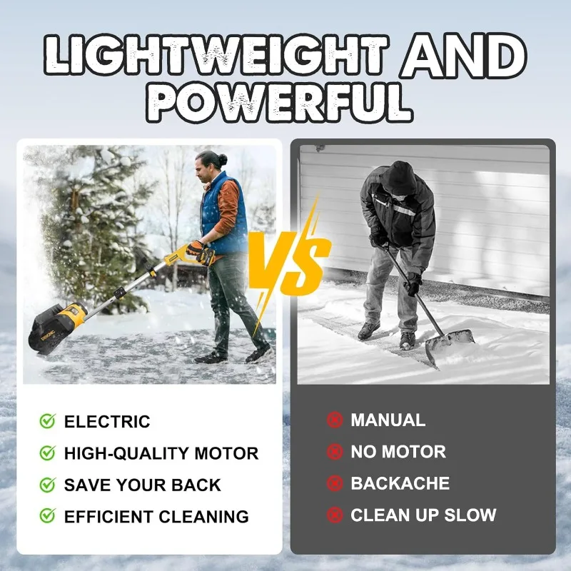 Cordless Snow Shovel,21 Volt 13 Inch 4-Ah Snow Thrower 3