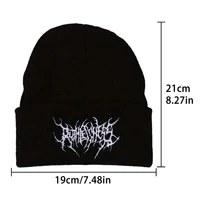 Теплые женские и мужские зимние шапки-бини, готические уличные панк-вязаные шапки, 100% акрил, модные теплые шапки Skullies, шапки-бини — изображение 5