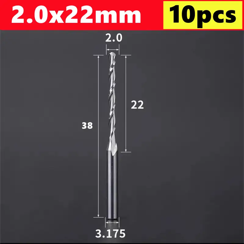 10pcs 2 Flute Ball Nose End Mill 3.175mm (1/8)Shank CNC Router Bit Carbide End Mill Spiral Milling Cutter for Woodworking image 17