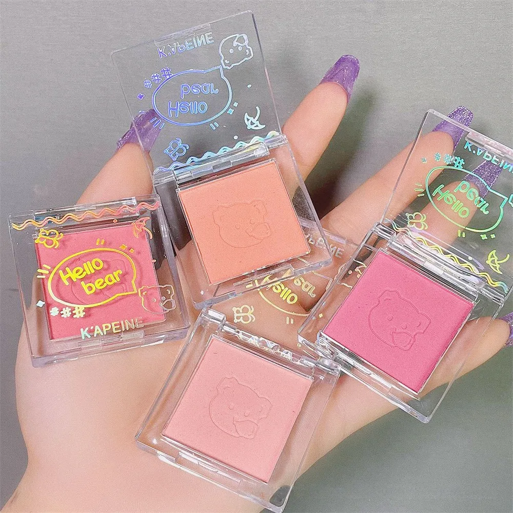 Tavolozza Di Fard Monocromatica Rosa Biancospino Guancia Tinta Fard Polvere Trucco Viso Naturale Opaco Peach Rouge Contour Shadow Palette