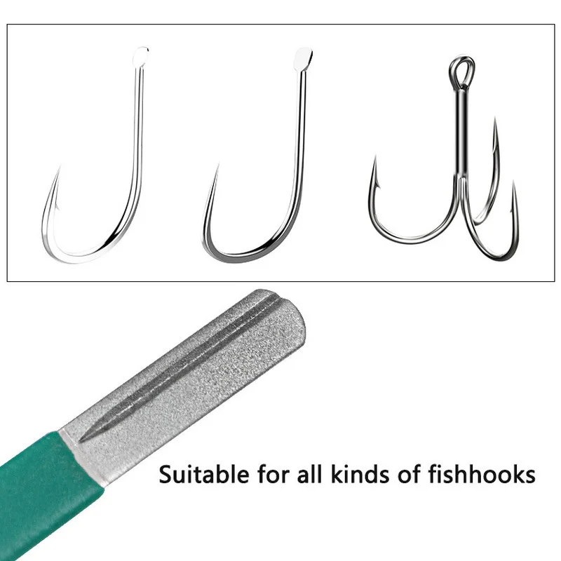 Diamond Fishing Hook Knife Sharpener Grinder Fish Hook Hone Treble Hook  Fishook Sharpening Quick Grinder Stone Accessory Tool