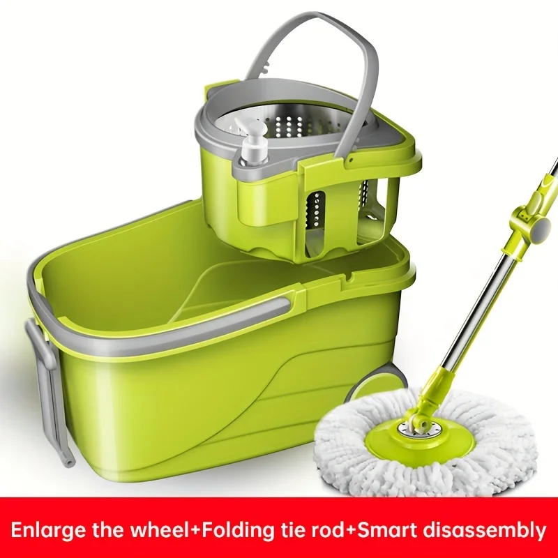 

Hands-Free Spin Mop and Bucket Set with 3 Mop Heads-Perfect for Home,Kitchen,Bathroom Floors-Dry and Wet Use-Easy Dust Removal