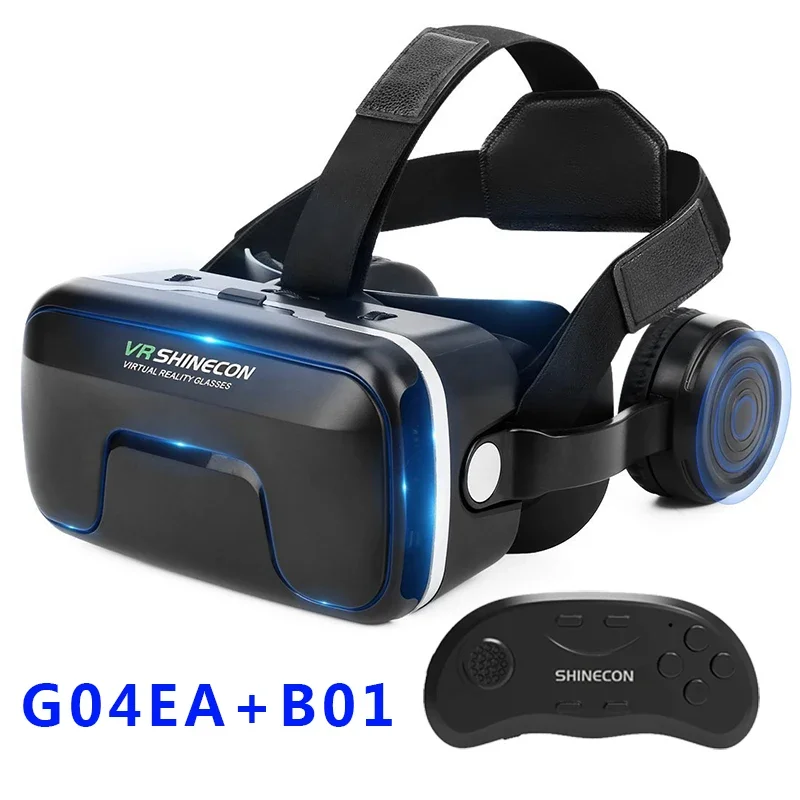 Gafas De Realidad Virtual SHINECON G04E Para Smartphones 3.5''-6'' - VR 3D Con Auriculares, Campo De Visión 120°, Ajuste De Distancia Focal