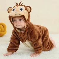 Newborn Baby Boy Clothing Stitch Animal Cartoon Hooded Jumpsuits Winter Baby Pajamas Onesies Kids Sleepwear Newborn Baby Pyjamas 4