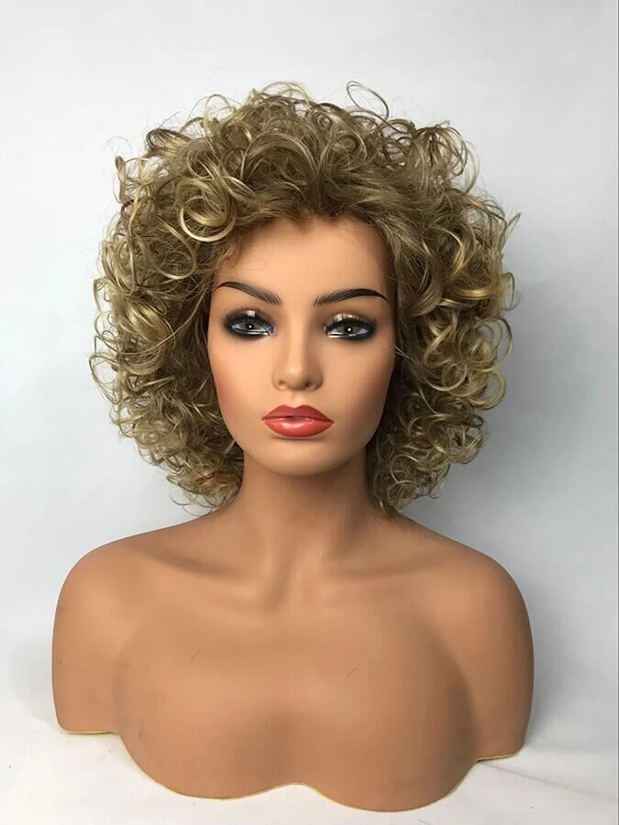 

Natural Curly women's Short Natural Synthetic Hair full Wig for female