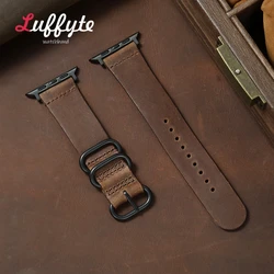 Premium Crazy Horse Genuine Leather Watch Band - Timeless Style and Durability - 42 44 45 49 S10 - 46MM (Dark Brown)