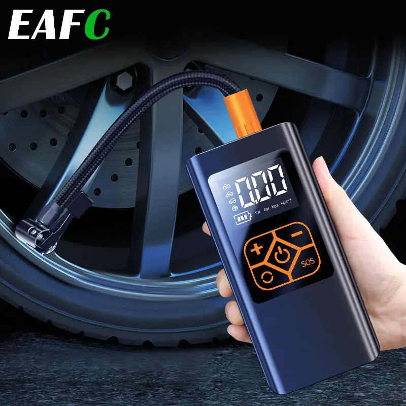 Eafc Car Air Pump 4000mah Rechargeable Air Compressor Digital Tire 150psi Portable Automatic