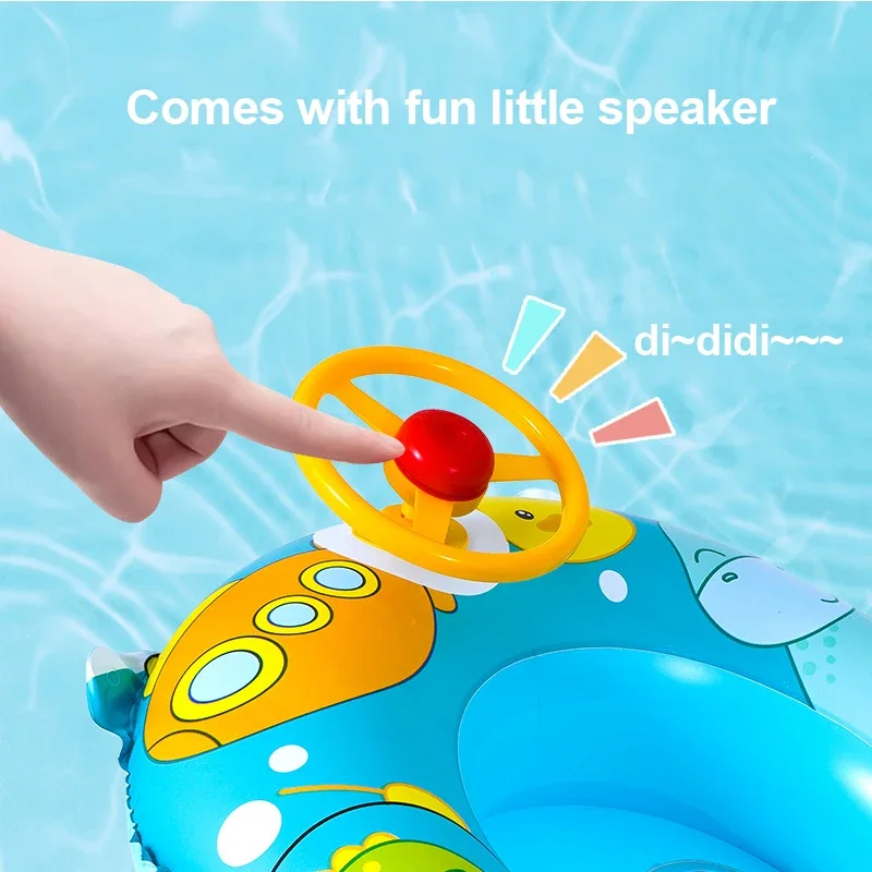 Environment PVC Children Swimming Rings Water Toys Beach Pool Baby Inflatable Swimming Circle with Steering Wheel Water Toys 4