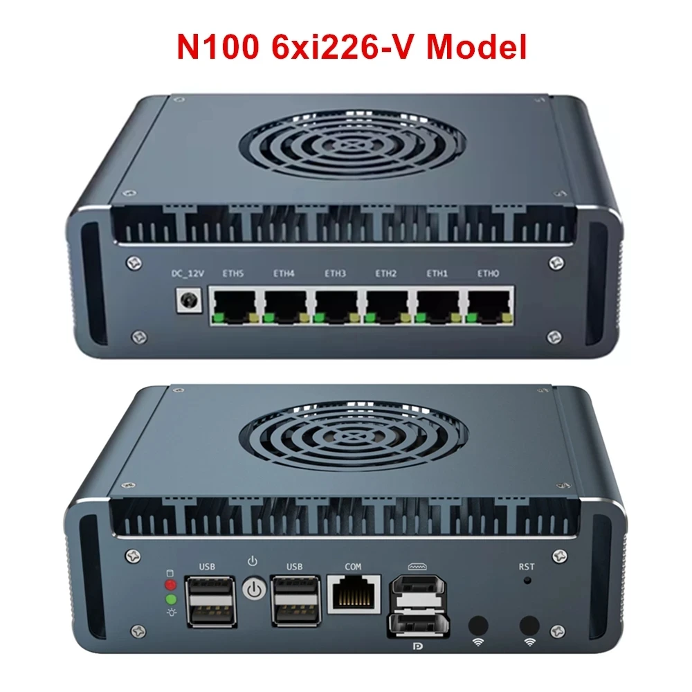 6x2.5G 12th Gen N100 i7 1265U pfSense Firewall Server intel i226-V i5 1245U 2xDDR5 NVMe Proxmox Mini PC Computer Soft Mini Host 3