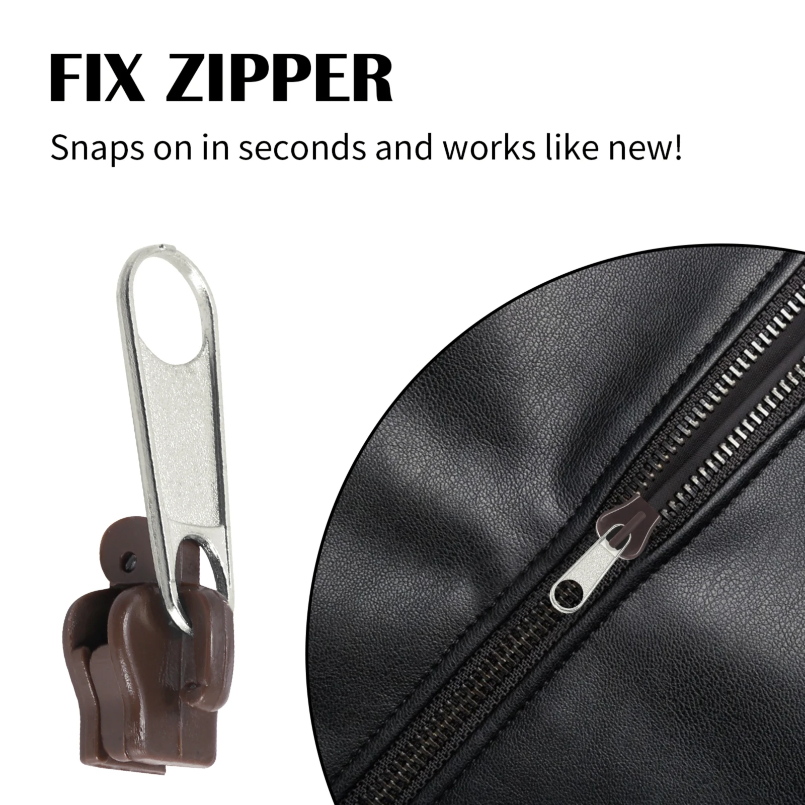 Zipper repair kit zipper pullers zipper sliders zipper heads zipper accessories 6pcs universal instant fix zipper repair kit replacement zip slider teeth zippers