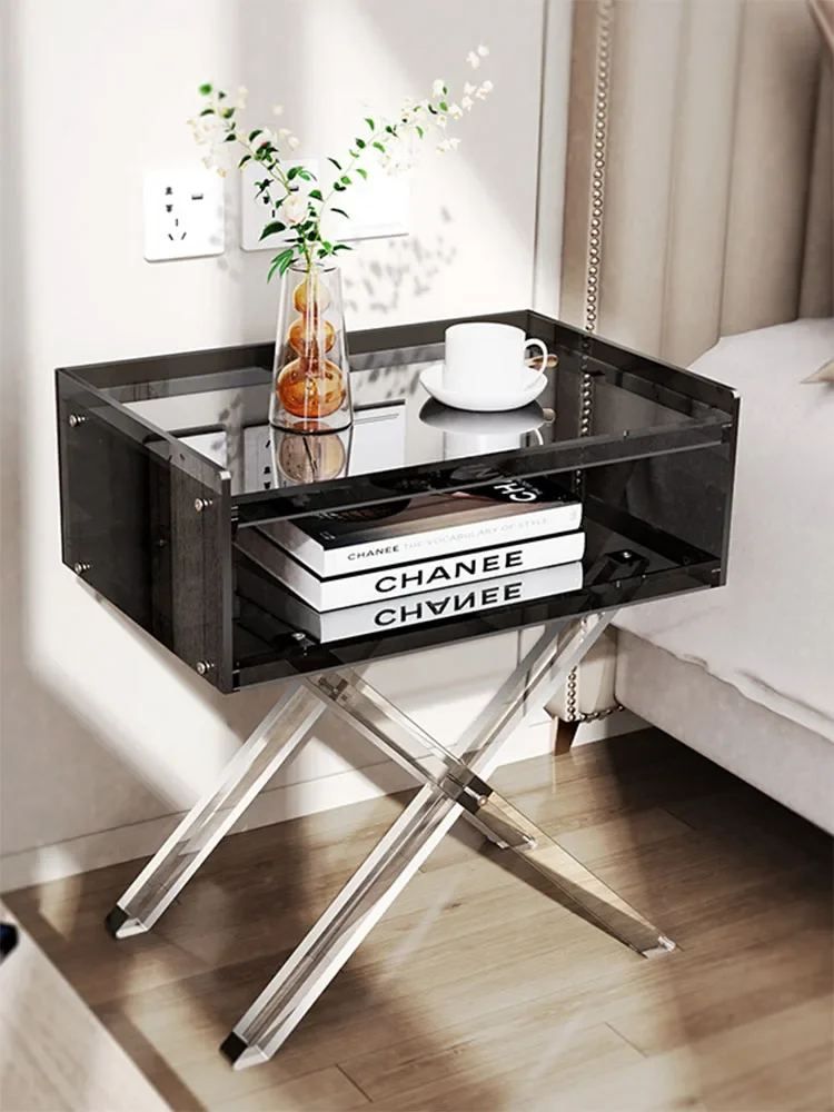 Furniture Acrylic Nightstands,Transparent Bedside Cabinets,Shelves,Bedroom Night Stands,Creative Living Room Sofa Coffee Tables