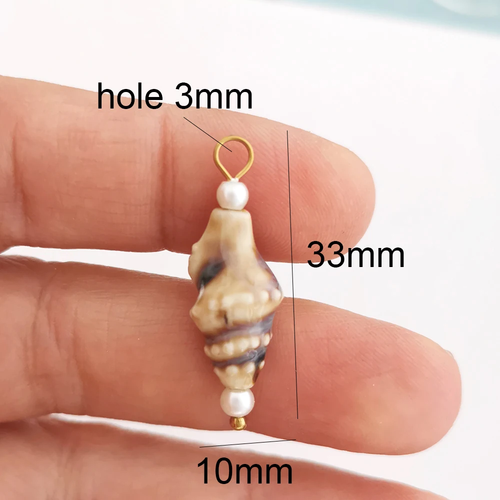 1 Stück Keramik-Anhänger Charm Herz Stern Blume Muschel Handgemacht DIY Bemalt Ethnisch Vintage Halskette Edelstahl Großhandel – Detail 8