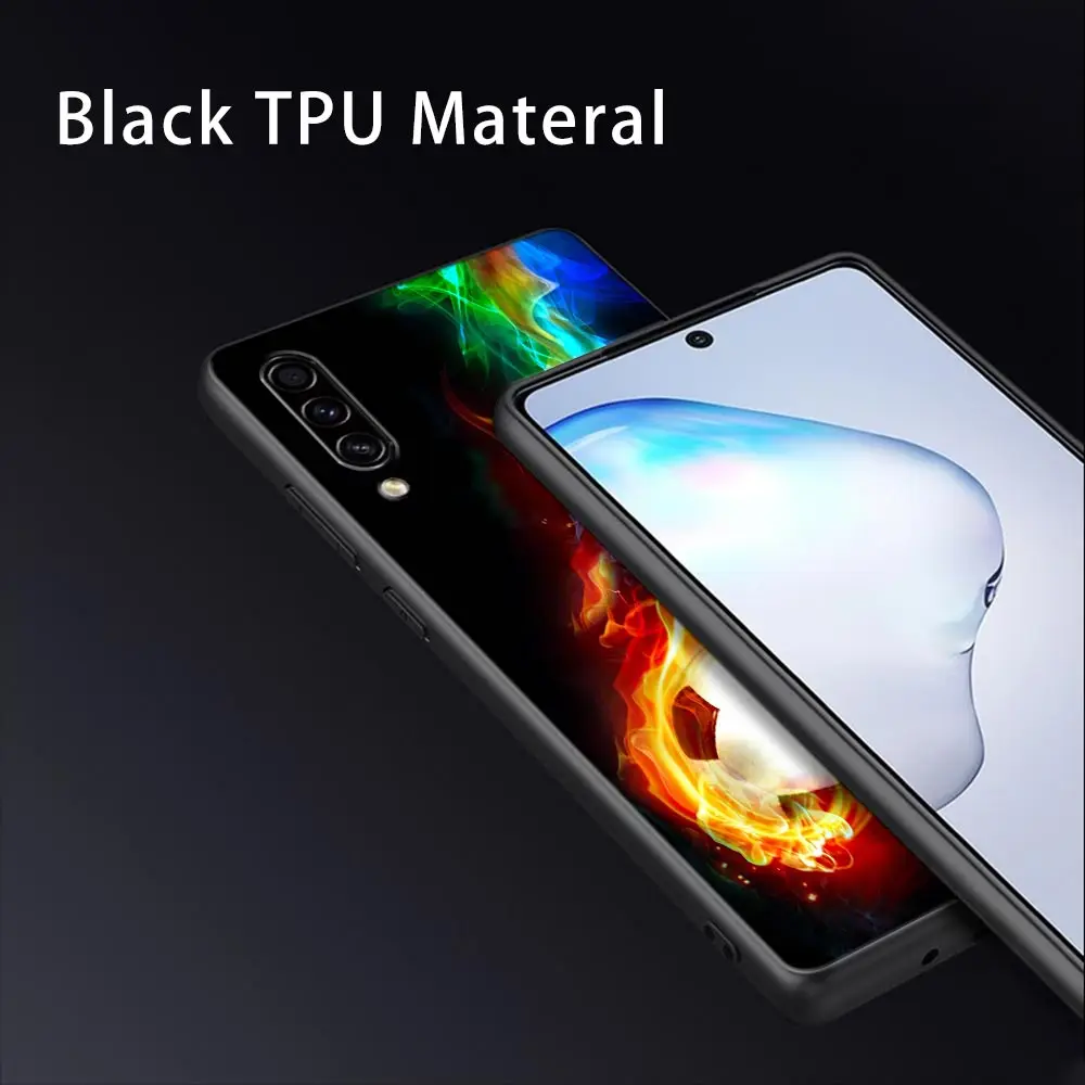 Football Silicone Case For Samsung Galaxy A57 A56 A55 A36 A35 A37 A26 A17 A07 A50 A50s A70 A80 A7 A9 2018 Cover Fire Soccer Ball