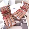 5Pcs Portable Makeup Brush Set With Mirror -  Foldable Travel Kit ，Mini Makeup Brush Set Travel Makeup Brush Set 4