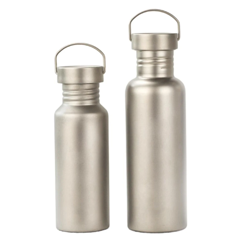 

1pc 500ml 750ml Titanium Gray Water Bottle Lightweight Sports Bottle Foldable Handle For Backpacking Camping Cycling Hiking