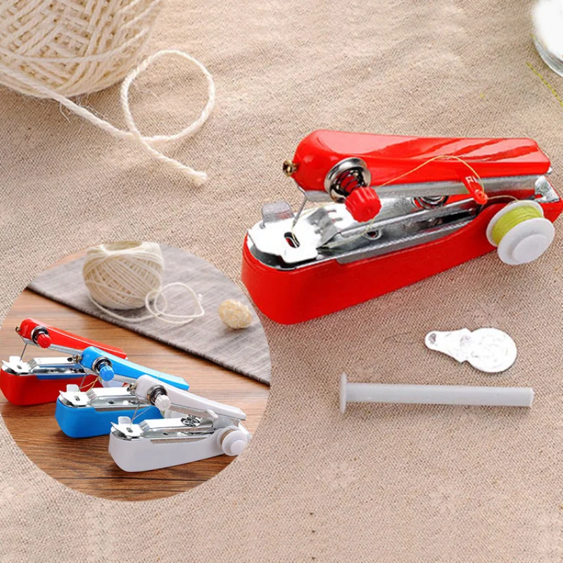 1pc Small Sewing Machine Portable Simple Operation Sewing Tools Handheld  Apparel Cloth Fabric Handy Quick Needlework Tool - AliExpress