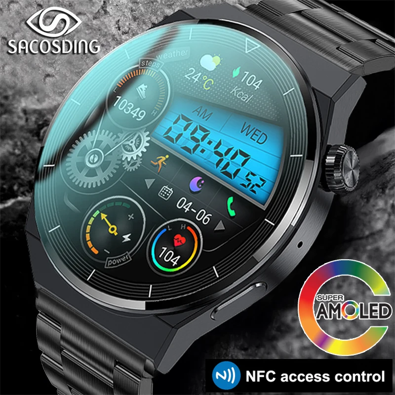 NFCSmartWatchesMenGT3ProAMOLEDHDScreenHealthMonitoring