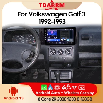 Navigazione GPS da 9 pollici per VW Volkswagen Golf 3 1992 1993 Android 13 Auto Car Radio Video Lettore multimediale DSP Stereo Bluetooth