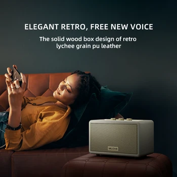 Mlove A200 Portable Bluetooth Speaker wireless bluetooth 5.3 speaker 24-Hour Play time, Elegant Retro Bluetooth Speaker 6