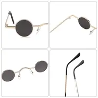 Small Round Rock Punk Sunglasses for Women Men Ultra Metal Frame Hip Hop Sun Glasses Candy Color Fashion Shades Driving Eyewear - Image 3